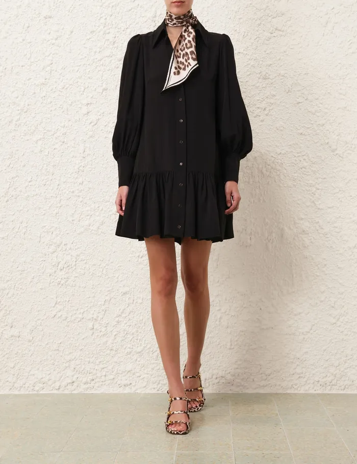 Women Zimmermann Dresses Shirt Mini Dress Black