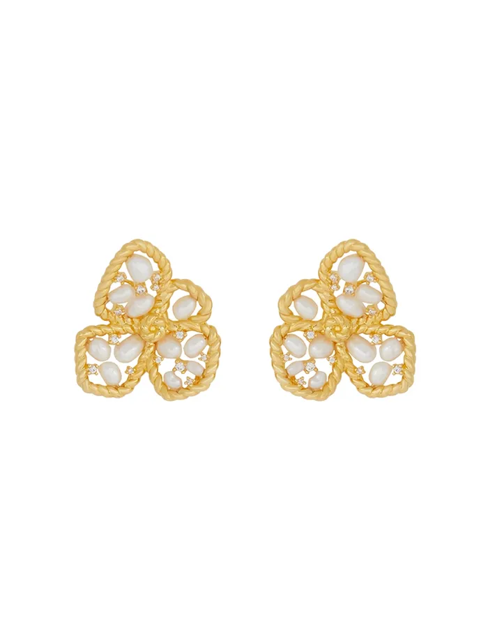 Women Zimmermann Earrings Bloom Large Studs Goldpearl