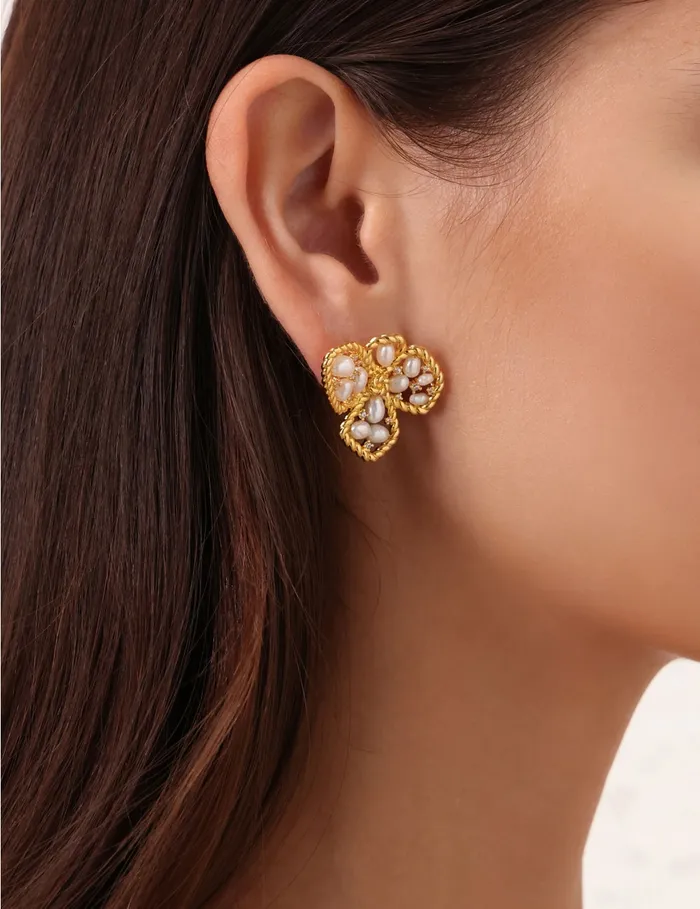 Women Zimmermann Earrings Bloom Large Studs Goldpearl