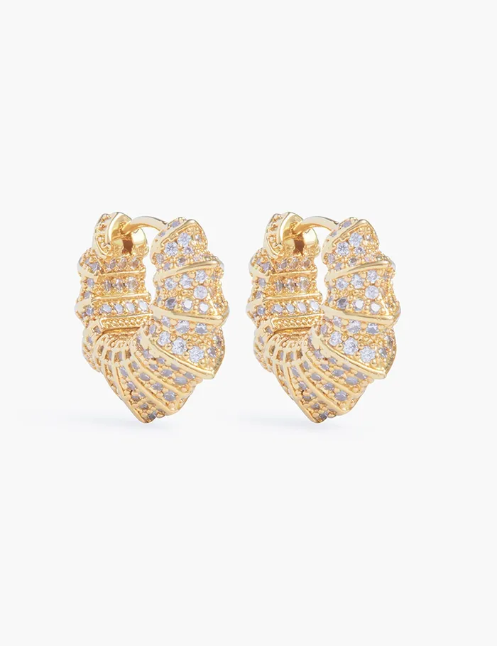 Women Zimmermann Earrings Deco Pave Hoops Gold