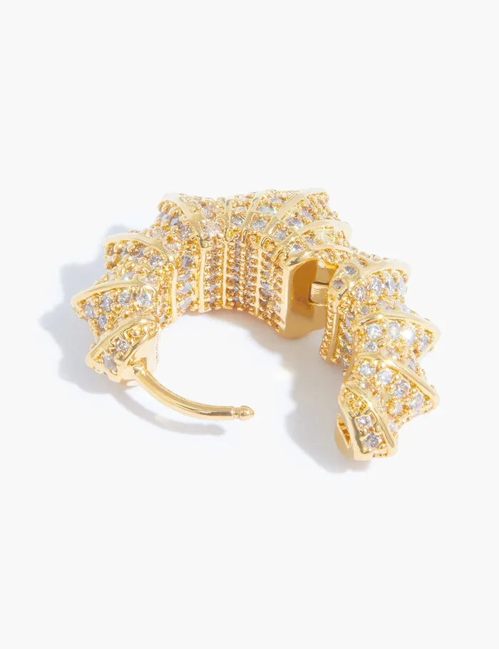 Women Zimmermann Earrings Deco Pave Hoops Gold