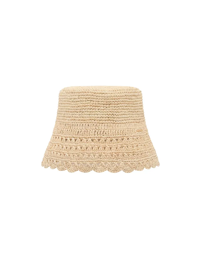 Women Zimmermann Hats Raffia Bucket Hat Natural