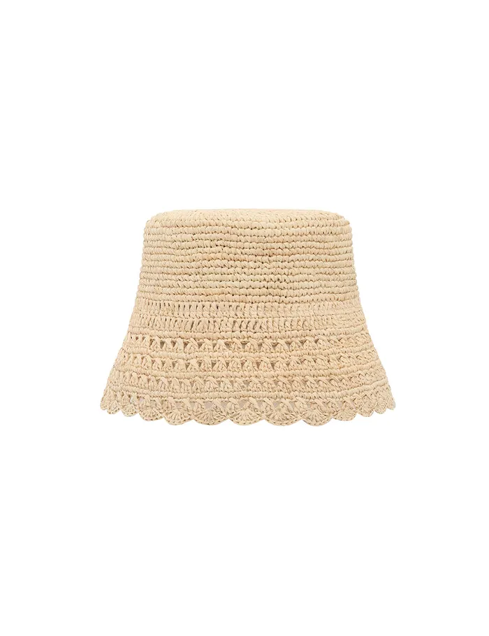 Women Zimmermann Hats Raffia Bucket Hat Natural