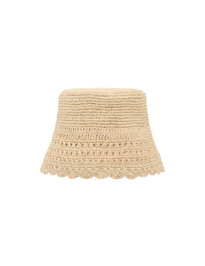 Women Zimmermann Hats Raffia Bucket Hat Natural