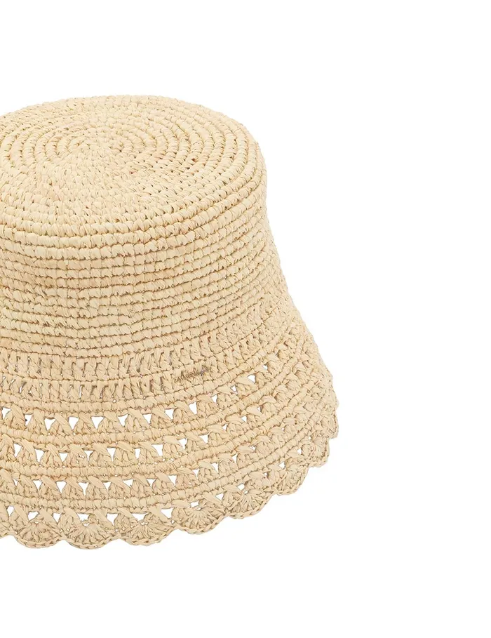 Women Zimmermann Hats Raffia Bucket Hat Natural