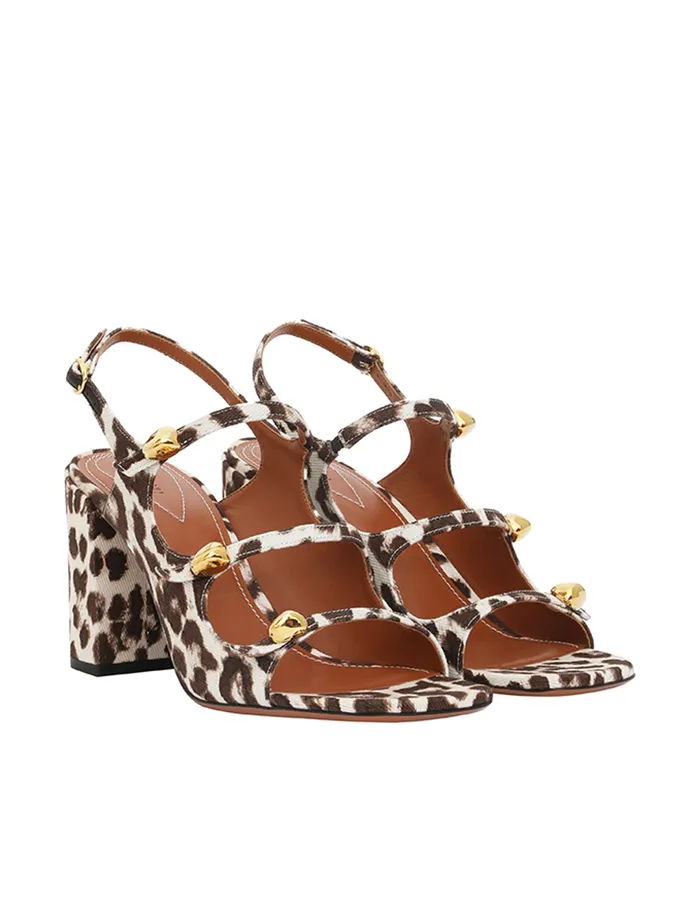 Women Zimmermann Heels Eliot Sandal 85 Chocolate Leopard