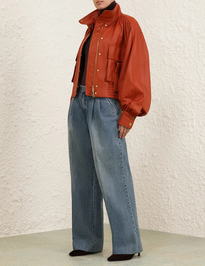 Women Zimmermann Jackets and Coats Illustration Biker Jacket Spice