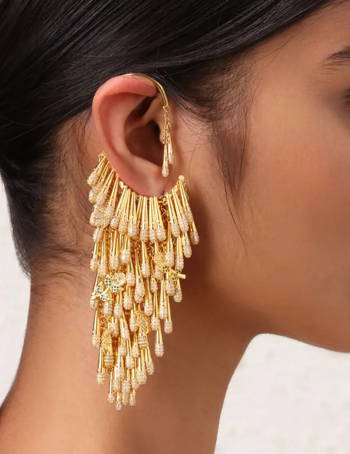 Women Zimmermann Jewellery Bloom Ear Cuff Goldgreen