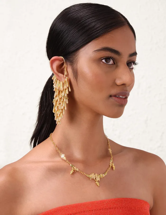 Women Zimmermann Jewellery Bloom Ear Cuff Goldgreen