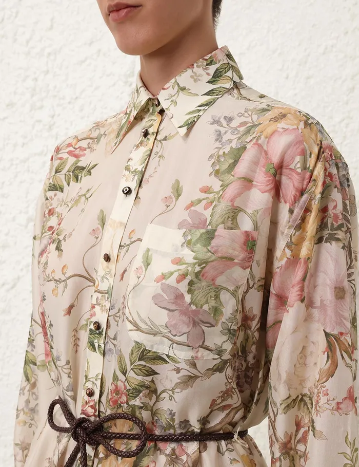 Women Zimmermann Jumpsuits and Playsuits Waverly Shirt Playsuit Cream Floral