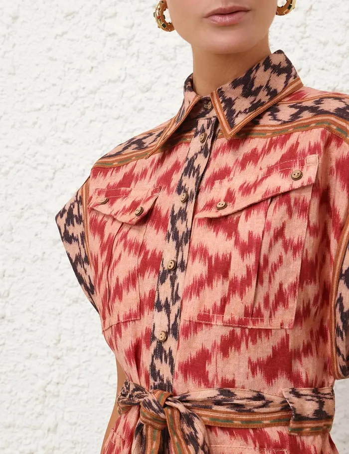 Women Zimmermann Jumpsuits and Playsuits Wylie Pocket Playsuit Red Ikat