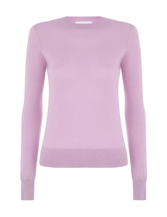 Women Zimmermann Knitwear Classic Crew Neck Sweater Lilac