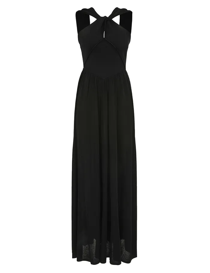 Women Zimmermann Knitwear Crush Halter Neck Midi Dress Black
