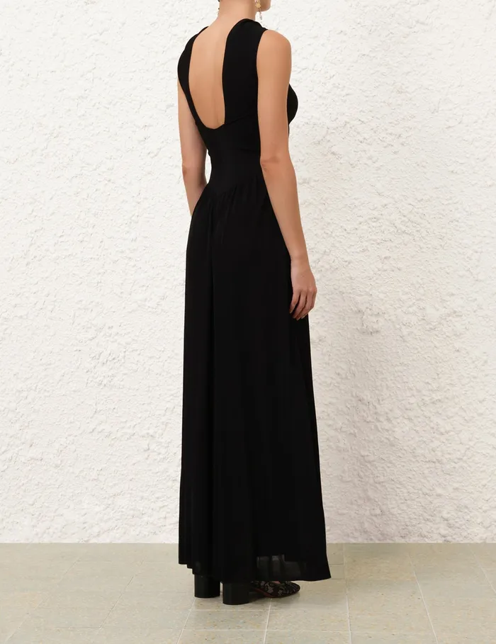 Women Zimmermann Knitwear Crush Halter Neck Midi Dress Black