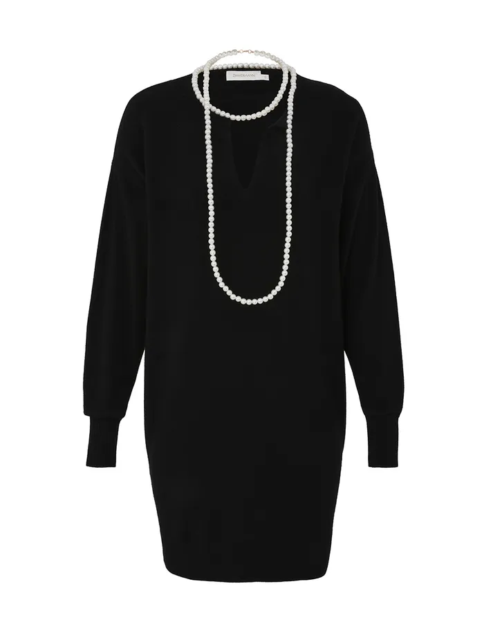 Women Zimmermann Knitwear Crush Necklace Mini Dress Black