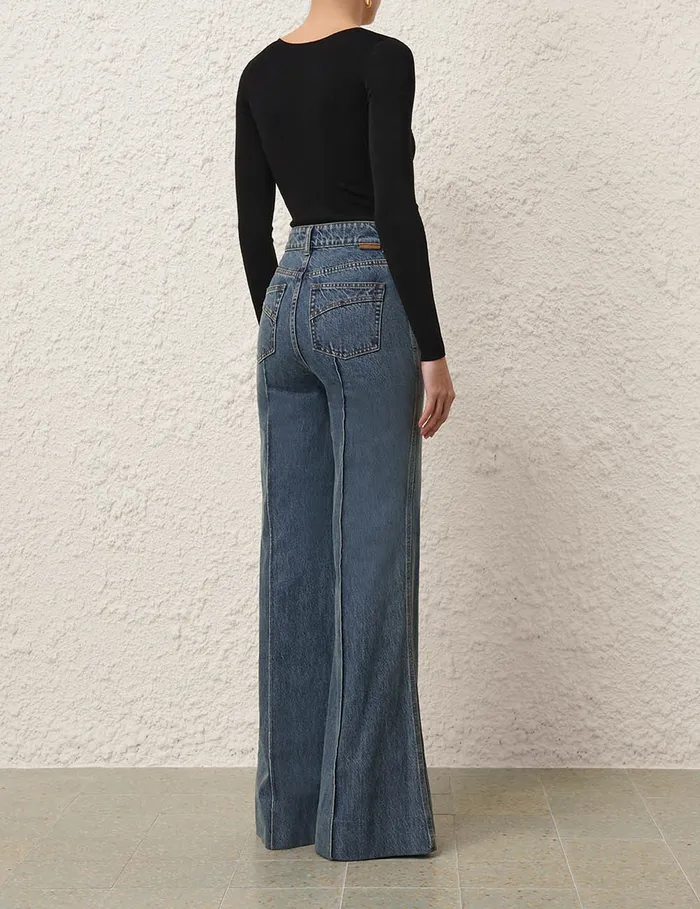 Women Zimmermann Knitwear Illustration Knit Bodysuit Black