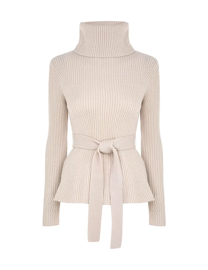 Women Zimmermann Knitwear Illustration Peplum Sweater Cream