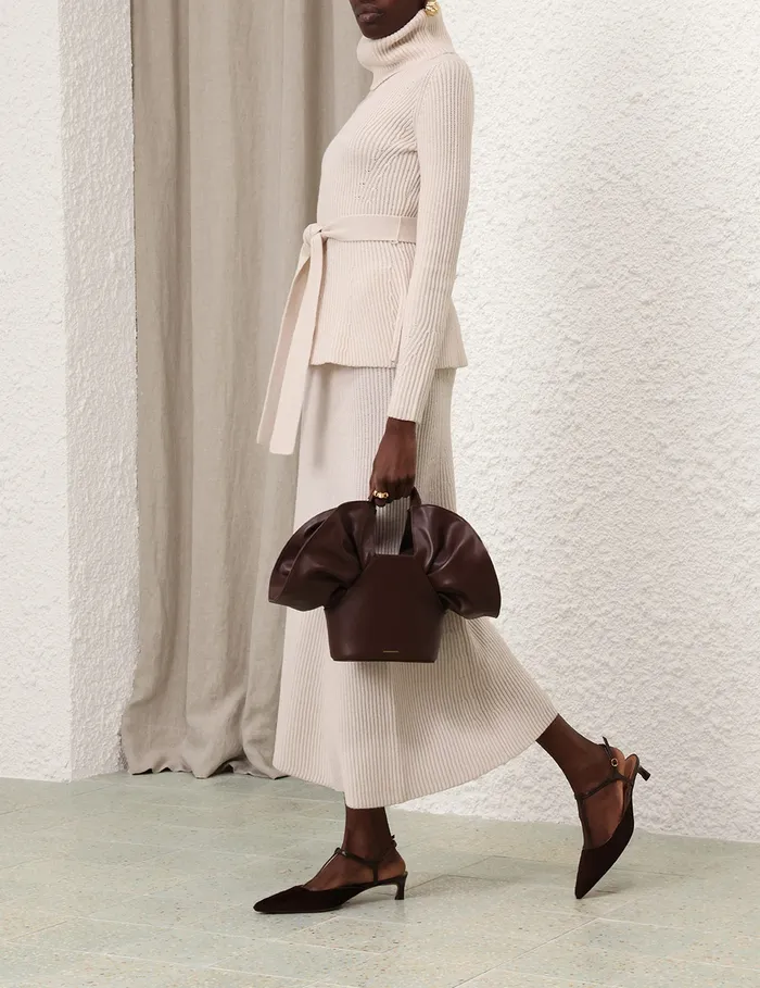 Women Zimmermann Knitwear Illustration Peplum Sweater Cream