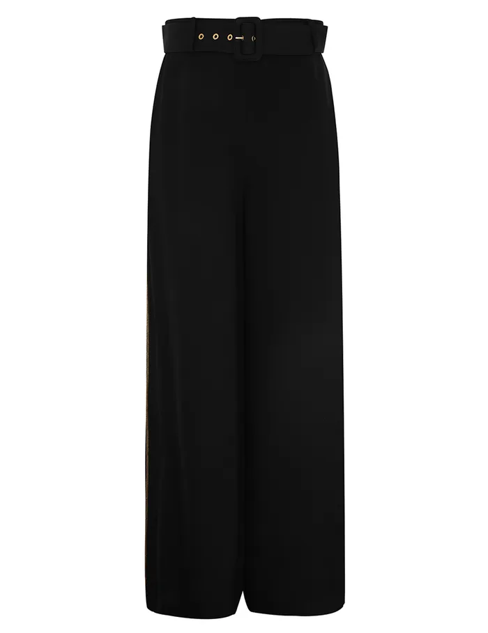 Women Zimmermann Shorts and Pants Belted Chain Pant Black
