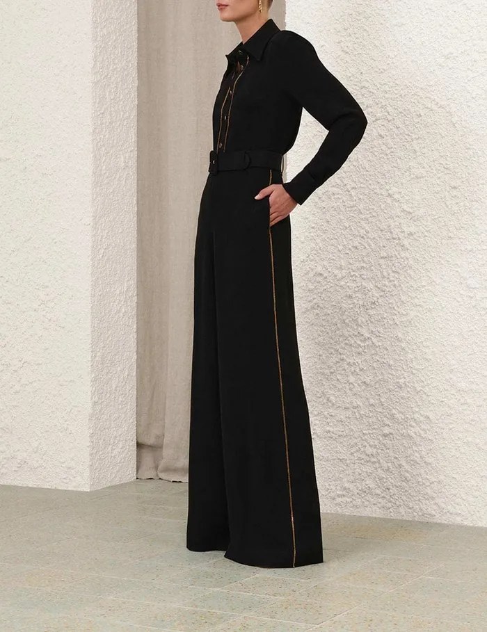 Women Zimmermann Shorts and Pants Belted Chain Pant Black