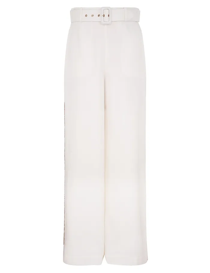 Women Zimmermann Shorts and Pants Belted Chain Pant Cream