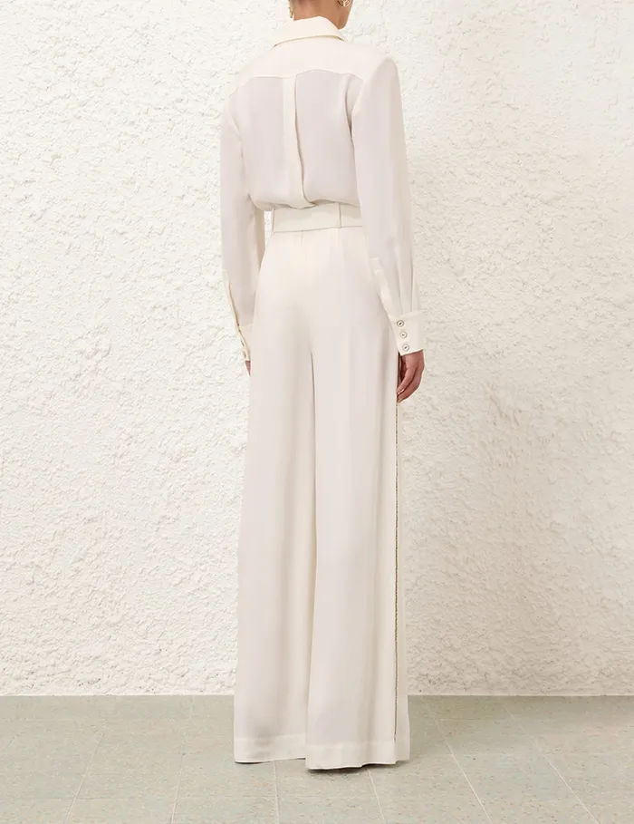 Women Zimmermann Shorts and Pants Belted Chain Pant Cream