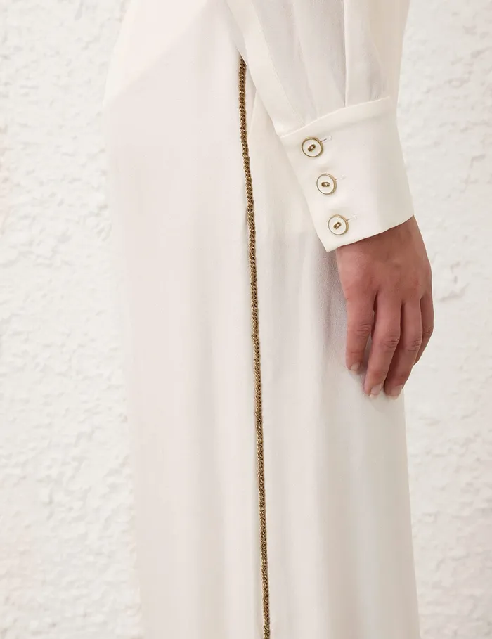 Women Zimmermann Shorts and Pants Belted Chain Pant Cream