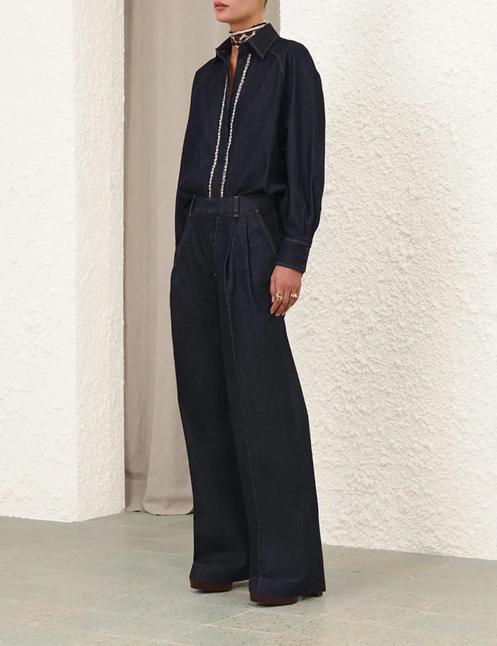 Women Zimmermann Shorts and Pants Illustration Denim Pant Night Sky