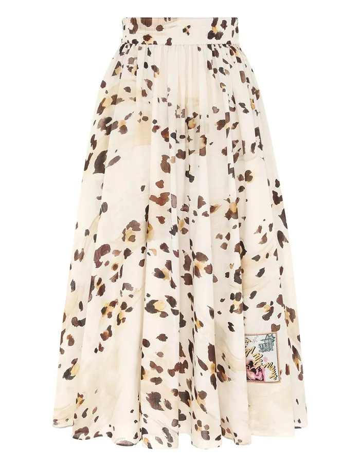Women Zimmermann Skirts Acacia Swing Skirt Watercolour Leopard