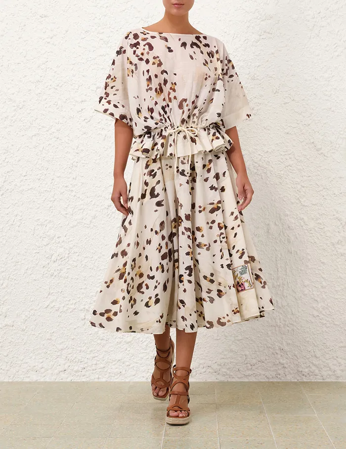 Women Zimmermann Skirts Acacia Swing Skirt Watercolour Leopard