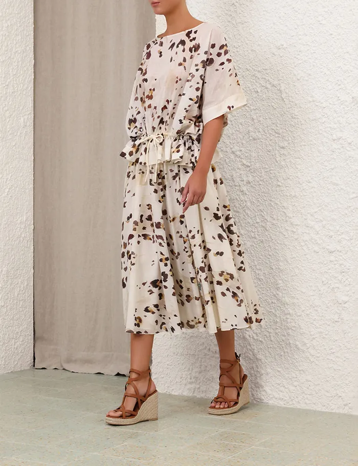 Women Zimmermann Skirts Acacia Swing Skirt Watercolour Leopard
