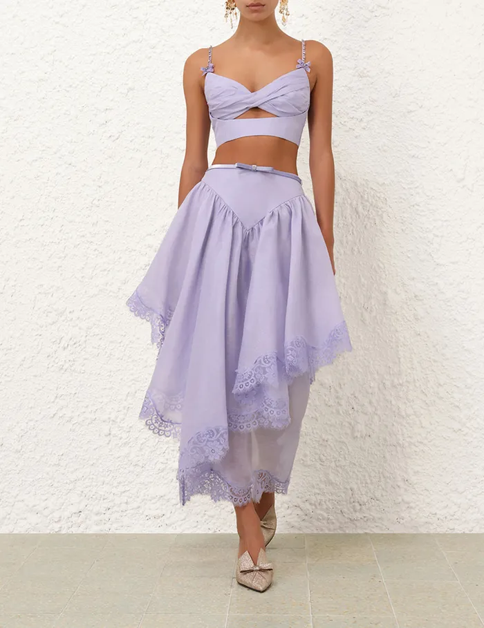 Women Zimmermann Skirts Crush Lace Trim Skirt Jacaranda