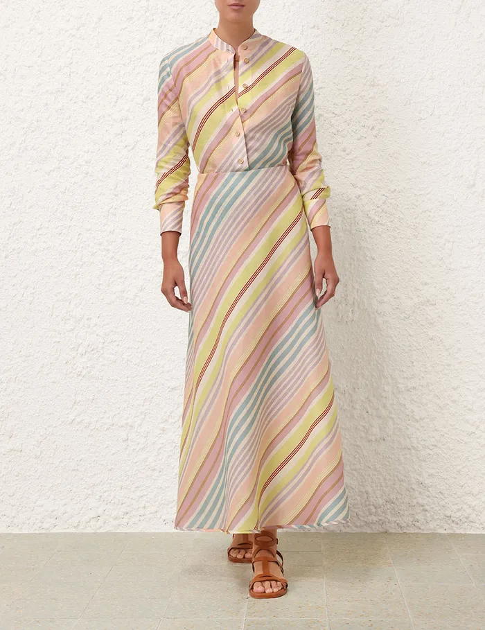 Women Zimmermann Skirts Halliday Bias Skirt Multi Stripe
