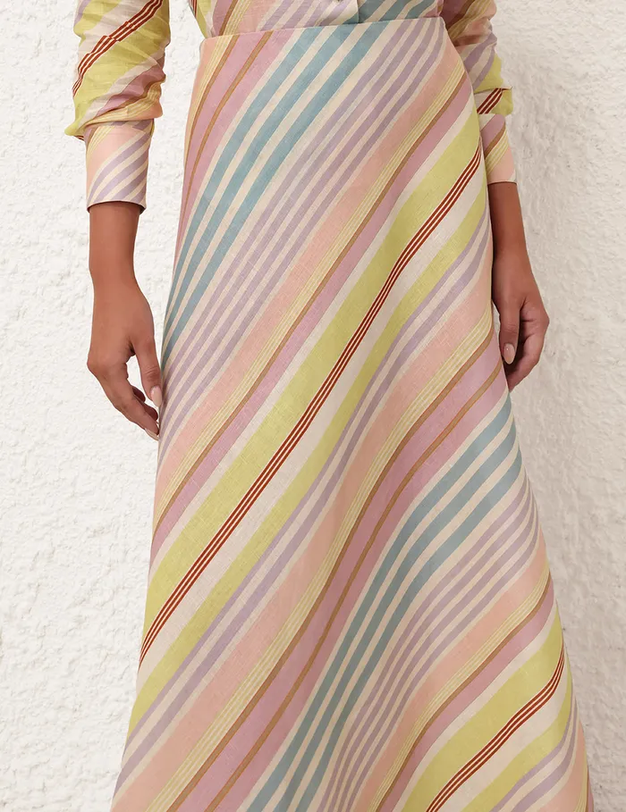 Women Zimmermann Skirts Halliday Bias Skirt Multi Stripe