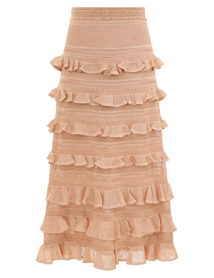 Women Zimmermann Skirts Illustration Frilled Skirt Champagne
