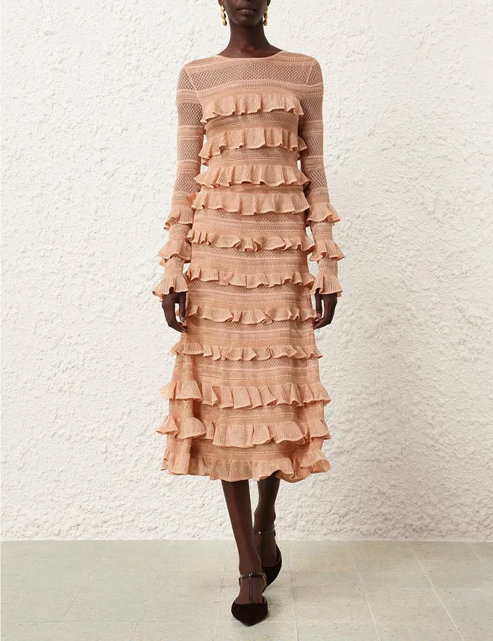 Women Zimmermann Skirts Illustration Frilled Skirt Champagne