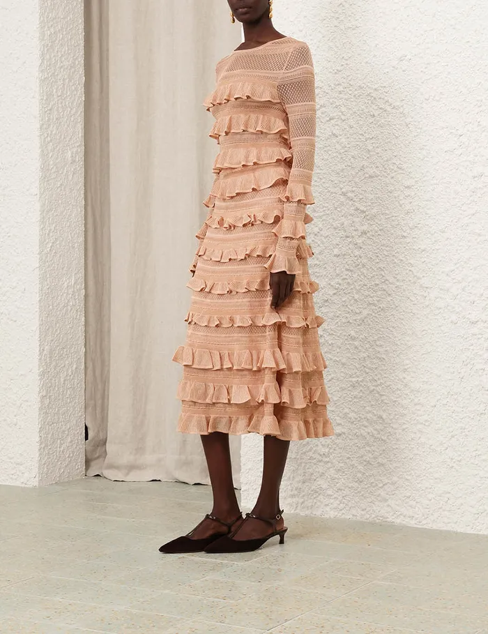 Women Zimmermann Skirts Illustration Frilled Skirt Champagne