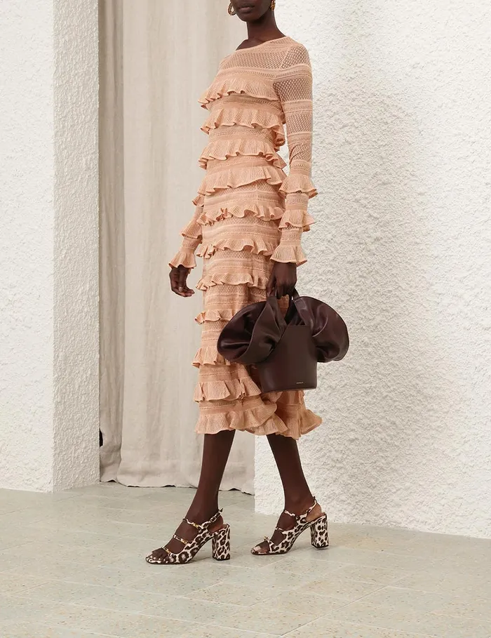 Women Zimmermann Skirts Illustration Frilled Skirt Champagne
