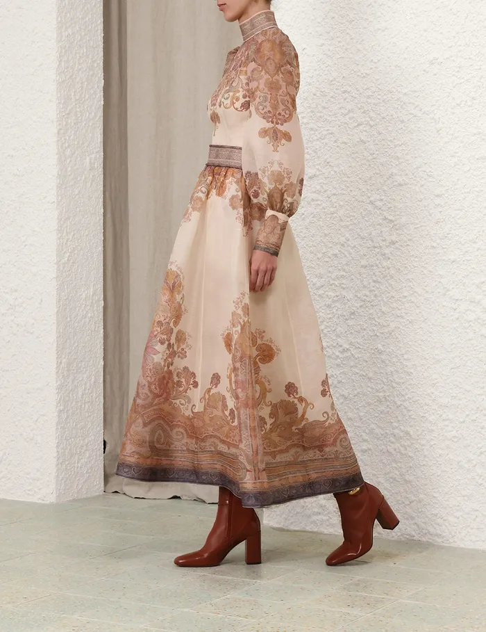 Women Zimmermann Skirts Illustration Midi Skirt Cream Paisley