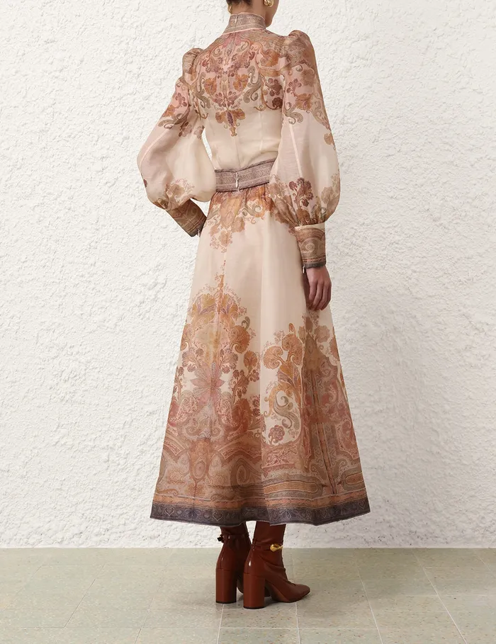 Women Zimmermann Skirts Illustration Midi Skirt Cream Paisley