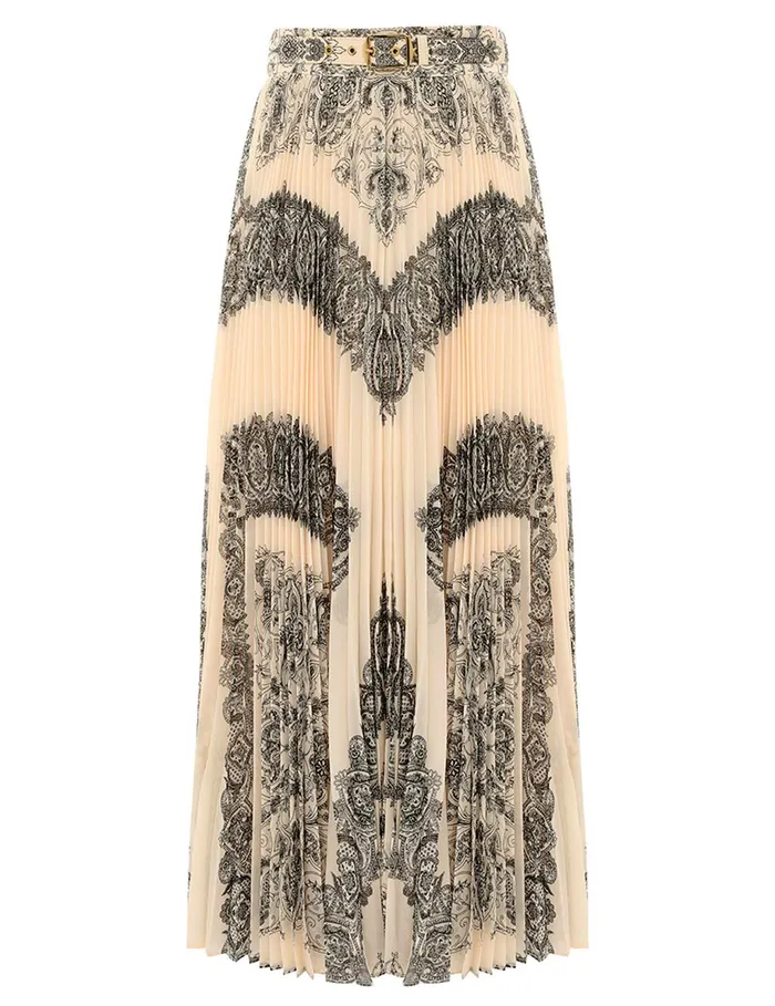 Women Zimmermann Skirts Sunray Pleated Skirt Tea Paisley