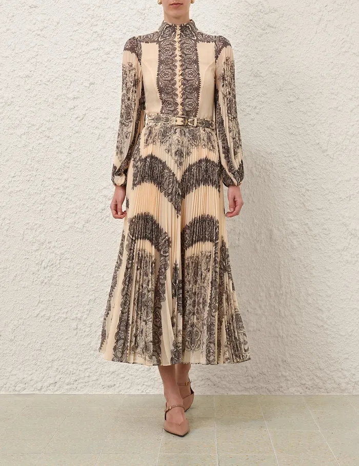 Women Zimmermann Skirts Sunray Pleated Skirt Tea Paisley