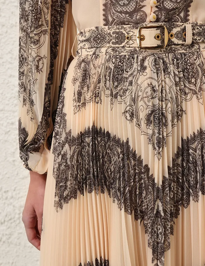 Women Zimmermann Skirts Sunray Pleated Skirt Tea Paisley