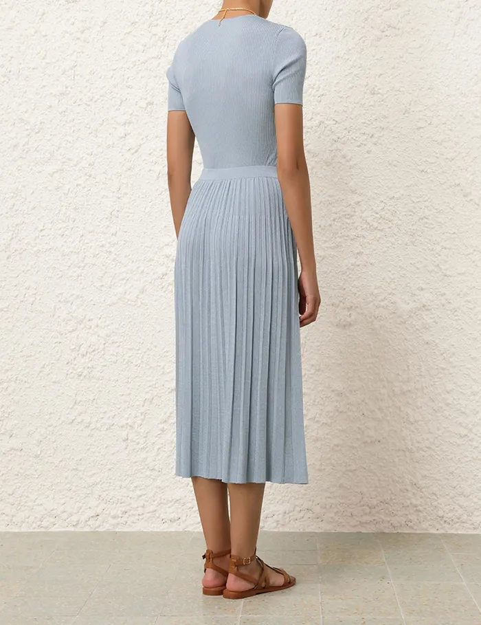 Women Zimmermann Skirts Waverly Rib Midi Skirt Blue Lurex