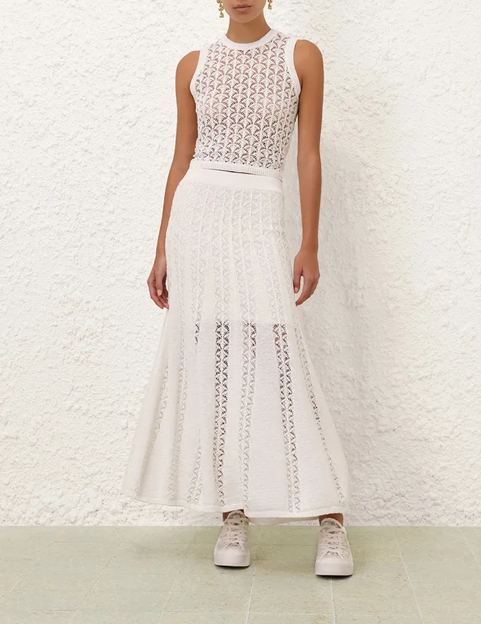 Women Zimmermann Skirts Wylie Flared Knit Skirt Ivory