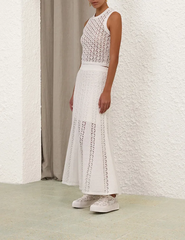 Women Zimmermann Skirts Wylie Flared Knit Skirt Ivory