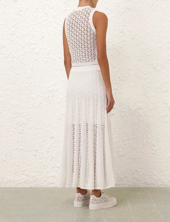 Women Zimmermann Skirts Wylie Flared Knit Skirt Ivory