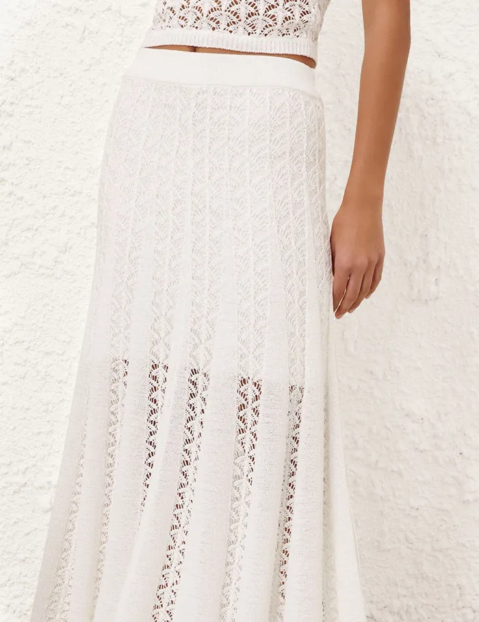 Women Zimmermann Skirts Wylie Flared Knit Skirt Ivory