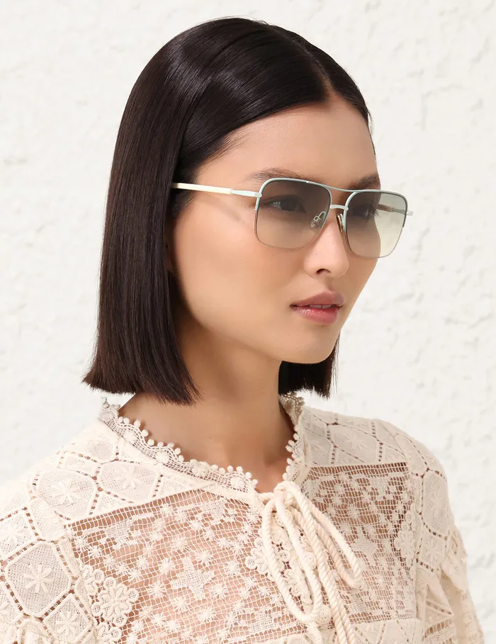 Women Zimmermann Sunglasses Sandy Aviator Peppermint
