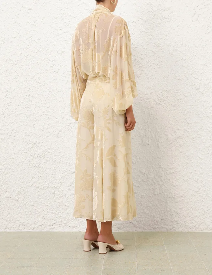 Women Zimmermann Tops Burnout Blouse Cream